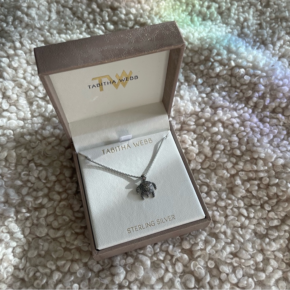 Tabitha Webb Sterling silver turtle charm necklace